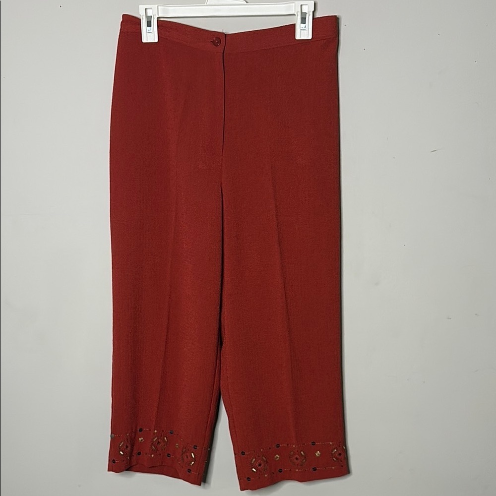 Alfred Dunner Red Cropped Pants